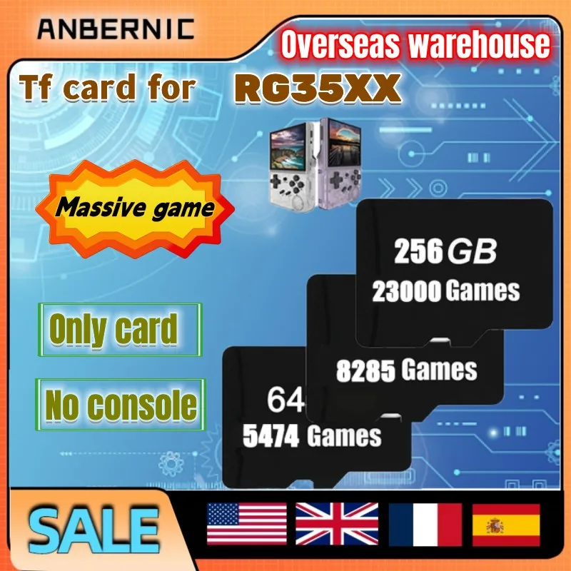 TF Card ANBERNIC 256GB RG35xx Retro Handheld Game for Bag SD Card ONLY 23000 Games Preloaded Games 256G 128G 64G Only Card
TF Card ANBERNIC 256GB RG35xx Retro Handheld Game for Bag SD Card ONLY 23000 Games Preloaded Games 256G 128G 64G Only Card