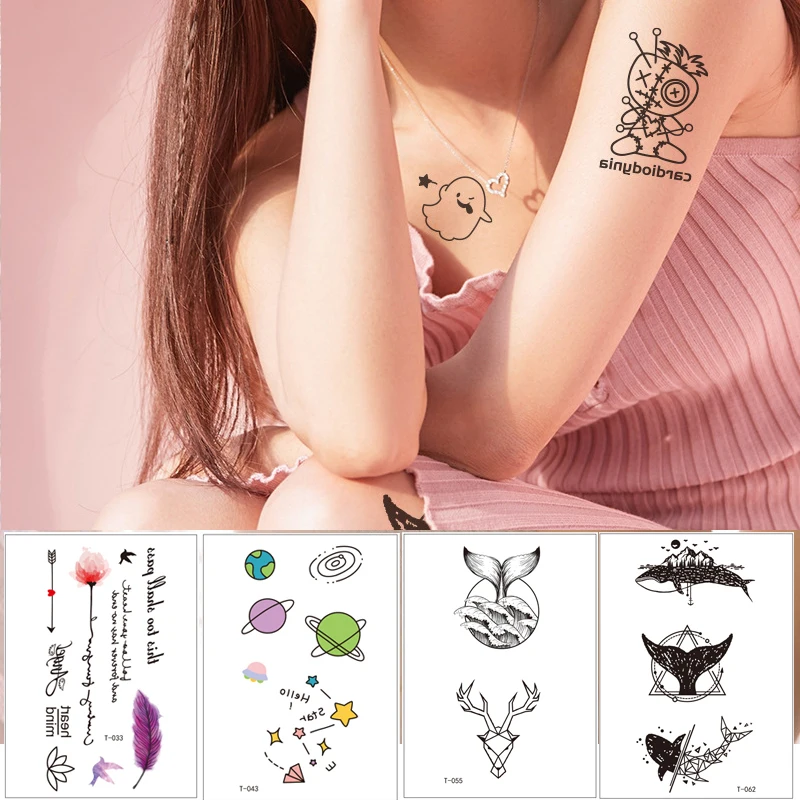 Chains Flower Lettering Temporary Tattoos for Women Girl Cartoon Smile Tattoo Sticker Fake Ephemeral Sexy Tatoo Back Body Decals 
Chains Flower Lettering Temporary Tattoos for Women Girl Cartoon Smile Tattoo Sticker Fake Ephemeral Sexy Tatoo Back Body Decals