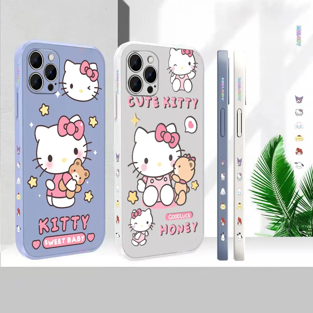 Cartoon Hello Kitty Phone Case For Apple iPhone 14 13 12 11 Pro Max Mini 7 8 X XS XR SE Plus Colour Liquid Silicone Cover Funda
Cartoon Hello Kitty Phone Case For Apple iPhone 14 13 12 11 Pro Max Mini 7 8 X XS XR SE Plus Colour Liquid Silicone Cover Funda