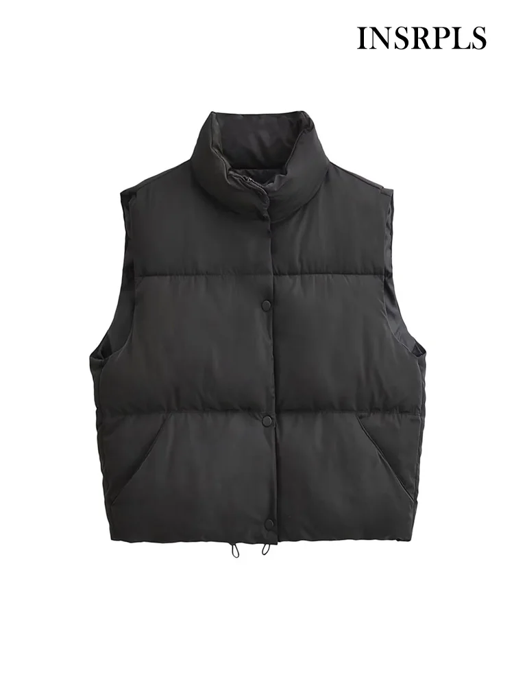INSRPLS Women Fashion Front Pockets Crop Padded Waistcoat Vintage High Neck Adjustable Drawstring Hem Female Outerwear Chic Top
INSRPLS Women Fashion Front Pockets Crop Padded Waistcoat Vintage High Neck Adjustable Drawstring Hem Female Outerwear Chic Top