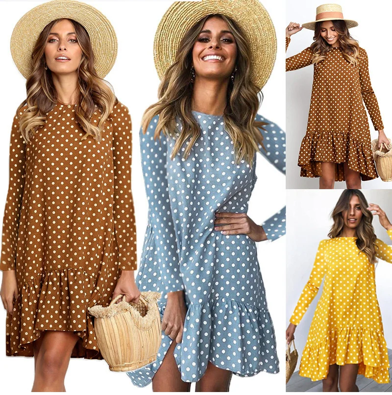 Casual slim fashion sexy elegant 2023 new dress, Women Autumn Dress Fashion Polka Dot Chiffon Dress Long Sleeve O Neck Ruffle Fe
Casual slim fashion sexy elegant 2023 new dress, Women Autumn Dress Fashion Polka Dot Chiffon Dress Long Sleeve O Neck Ruffle Fe