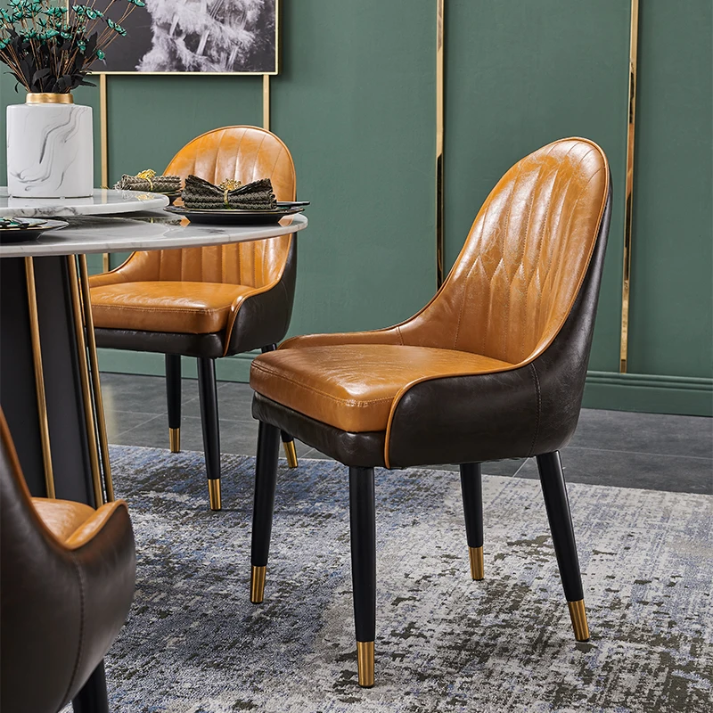 Leather Relaxing Design Dining Chairs Lounge Kitchen Ergonomic Nordic Chairs Modern Luxury Sillas Cocina Kitchen Furniture YX50D
Leather Relaxing Design Dining Chairs Lounge Kitchen Ergonomic Nordic Chairs Modern Luxury Sillas Cocina Kitchen Furniture YX50D