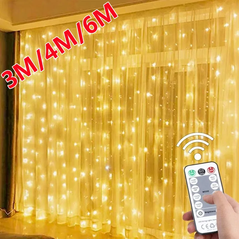 Garland Curtain for Room New Year's Wedding Christmas Lights Decorations Curtains For Home Festoon Led Light Decor Fairy Lights
Garland Curtain for Room New Year's Wedding Christmas Lights Decorations Curtains For Home Festoon Led Light Decor Fairy Lights