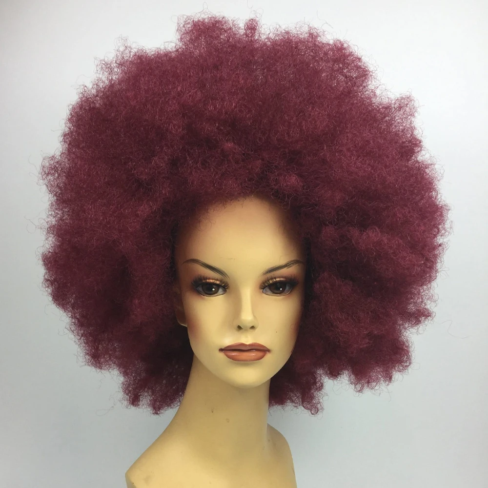 99J Burgundy Fluffy Afro Kinky Curly Human Hair Wig With Bangs Natural Fringe Bob Colored Wigs For Women Full Machine Hair
99J Burgundy Fluffy Afro Kinky Curly Human Hair Wig With Bangs Natural Fringe Bob Colored Wigs For Women Full Machine Hair