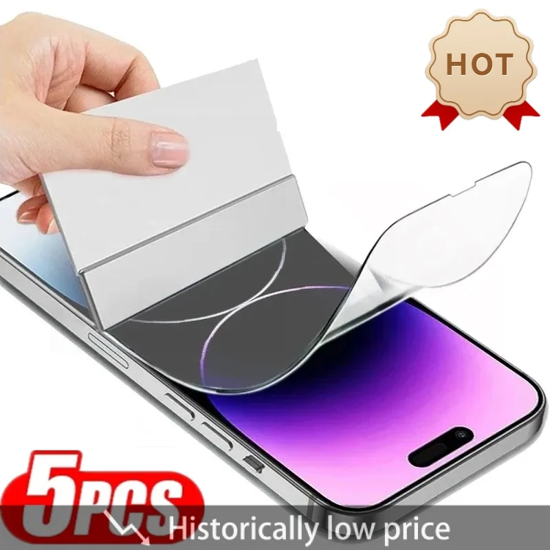 5Pcs Hydrogel Film For iPhone 14 15 Pro Max 8 7 Plus Full Cover Screen Protector For iPhone 13 12 Mini 11 PRO X XS MAX Not Glass
5Pcs Hydrogel Film For iPhone 14 15 Pro Max 8 7 Plus Full Cover Screen Protector For iPhone 13 12 Mini 11 PRO X XS MAX Not Glass