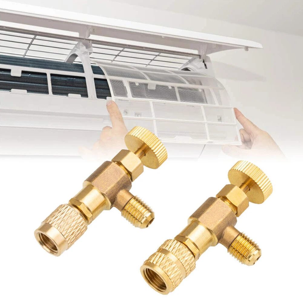 Safety Valve Adapter Copper Gold Male: 1/4" Female 5/16” Shut-off Valve R410A R22 Air Conditioning Control Valve Adapter Set
Safety Valve Adapter Copper Gold Male: 1/4" Female 5/16” Shut-off Valve R410A R22 Air Conditioning Control Valve Adapter Set