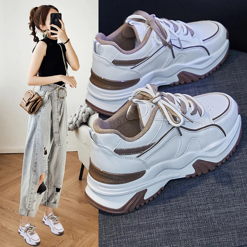 2023 Spring Women Chunky Sneakers Fashion Leather Casual Sport Platform Shoes Girl Height Increasing Athletic Shoes
2023 Spring Women Chunky Sneakers Fashion Leather Casual Sport Platform Shoes Girl Height Increasing Athletic Shoes