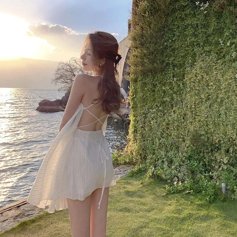 Платье с лямкой через шею, платье для морского курорта White First Love, летнее пляжное платье, женское платье без застежек, просторная облегающая ю...
Платье с лямкой через шею, платье для морского курорта White First Love, летнее пляжное платье, женское платье без застежек, просторная облегающая ю...
