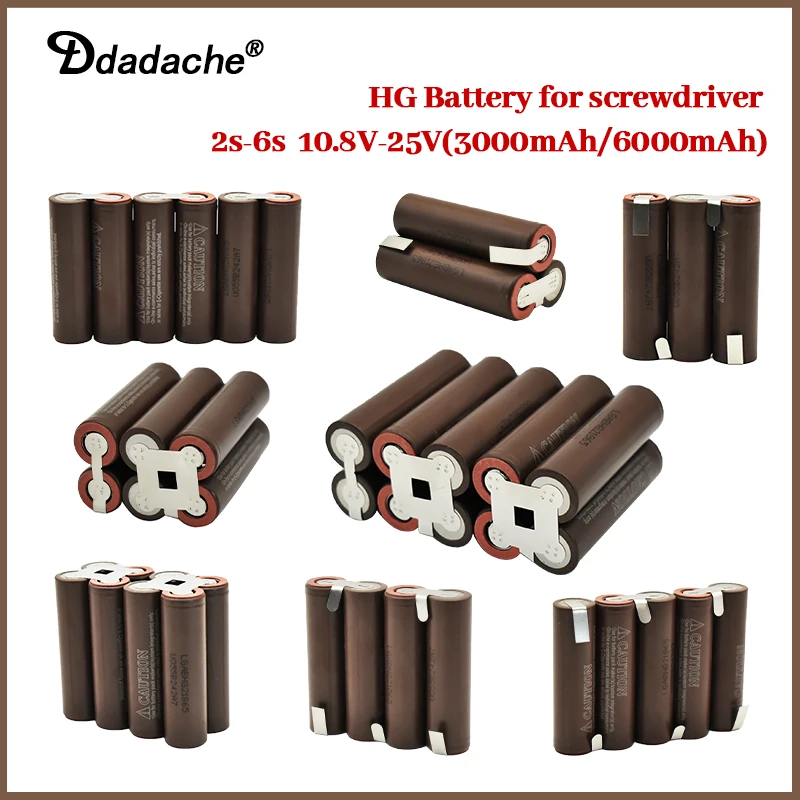 

HNip-Batterie pour tournevis, 18650 mAh, 3000mAh, 20 ampères, 3S, 4S, 5S, 6S, 8S, 6000 V, 7.4V, 12.6V, 18V, 14.8V, 25.2V, 29.6V