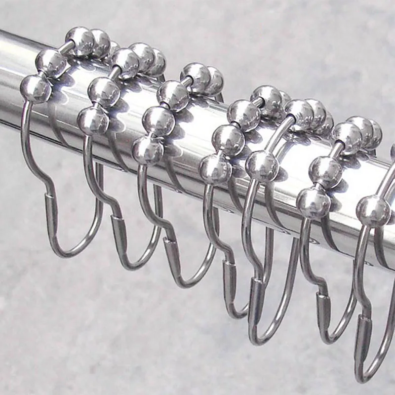 12PCS Polished Satin Nickel 5 Roller Ball Shower Curtain Rings Bath Hooks Five-bead gourd hook
12PCS Polished Satin Nickel 5 Roller Ball Shower Curtain Rings Bath Hooks Five-bead gourd hook