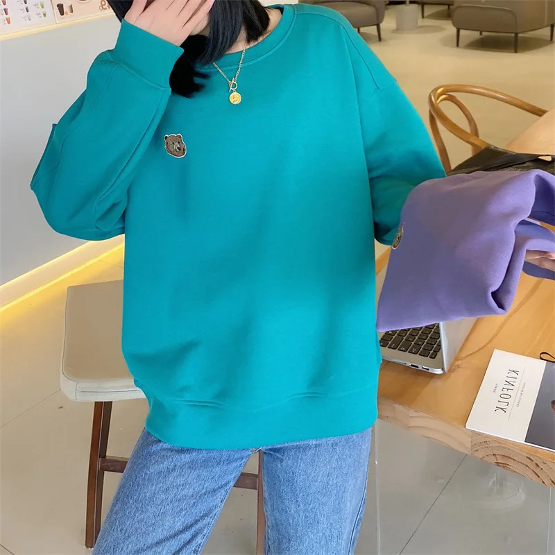 2022 Spring Women's Crew Neck Loose Basic Sweatshirt Pullovers Long Sleeve Simple Solid Cotton Casual Oversized Athletic Coat
2022 Spring Women's Crew Neck Loose Basic Sweatshirt Pullovers Long Sleeve Simple Solid Cotton Casual Oversized Athletic Coat