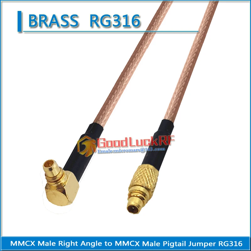 Dual MMCX Male to MMCX Male Right Angle 90 Degree Plug Pigtail Jumper RG316 extend Cable Low Loss 50 ohm Type L 
Dual MMCX Male to MMCX Male Right Angle 90 Degree Plug Pigtail Jumper RG316 extend Cable Low Loss 50 ohm Type L