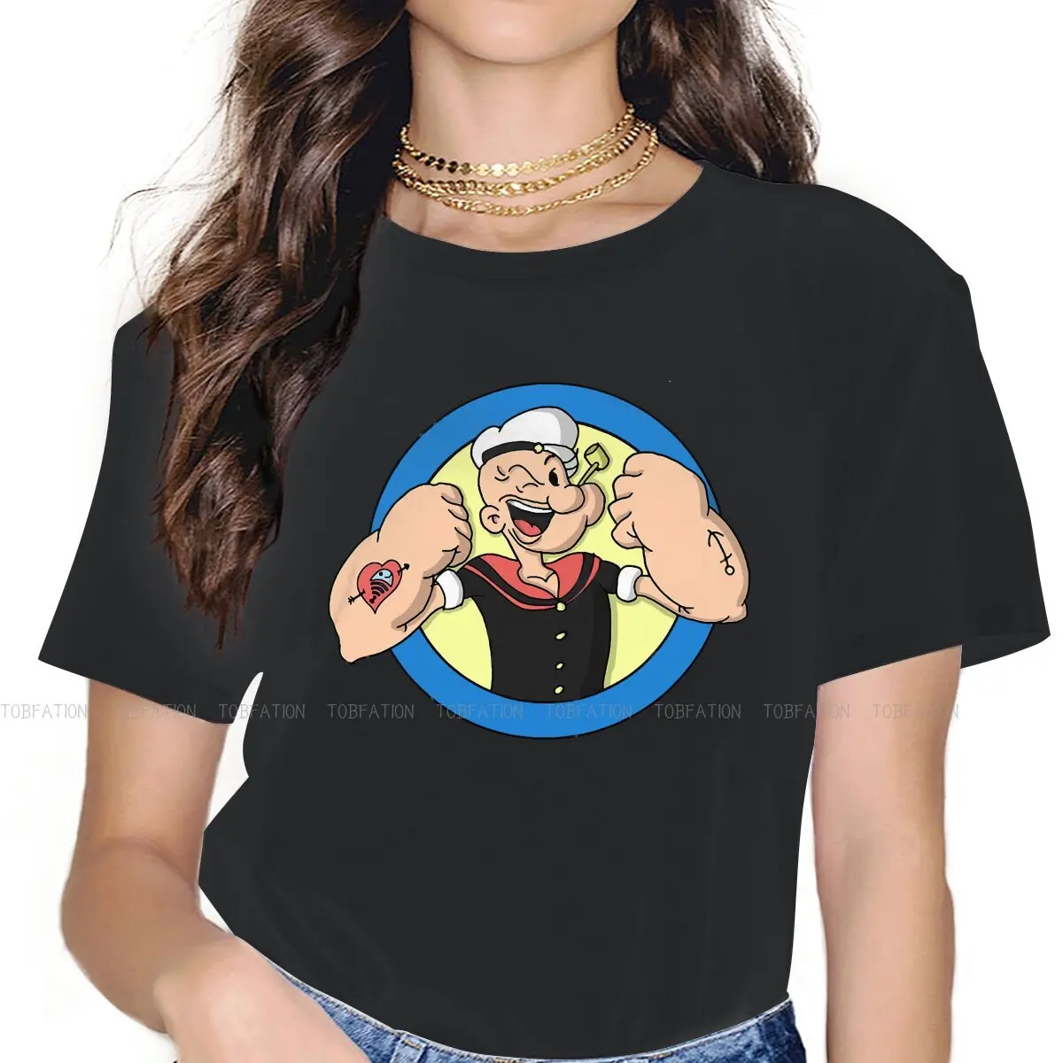 Sticker Boy Strong Women Clothing Popeye the Sailor American Comics Animated Cartoon Graphic Female Tshirts Vintage Loose
Sticker Boy Strong Women Clothing Popeye the Sailor American Comics Animated Cartoon Graphic Female Tshirts Vintage Loose