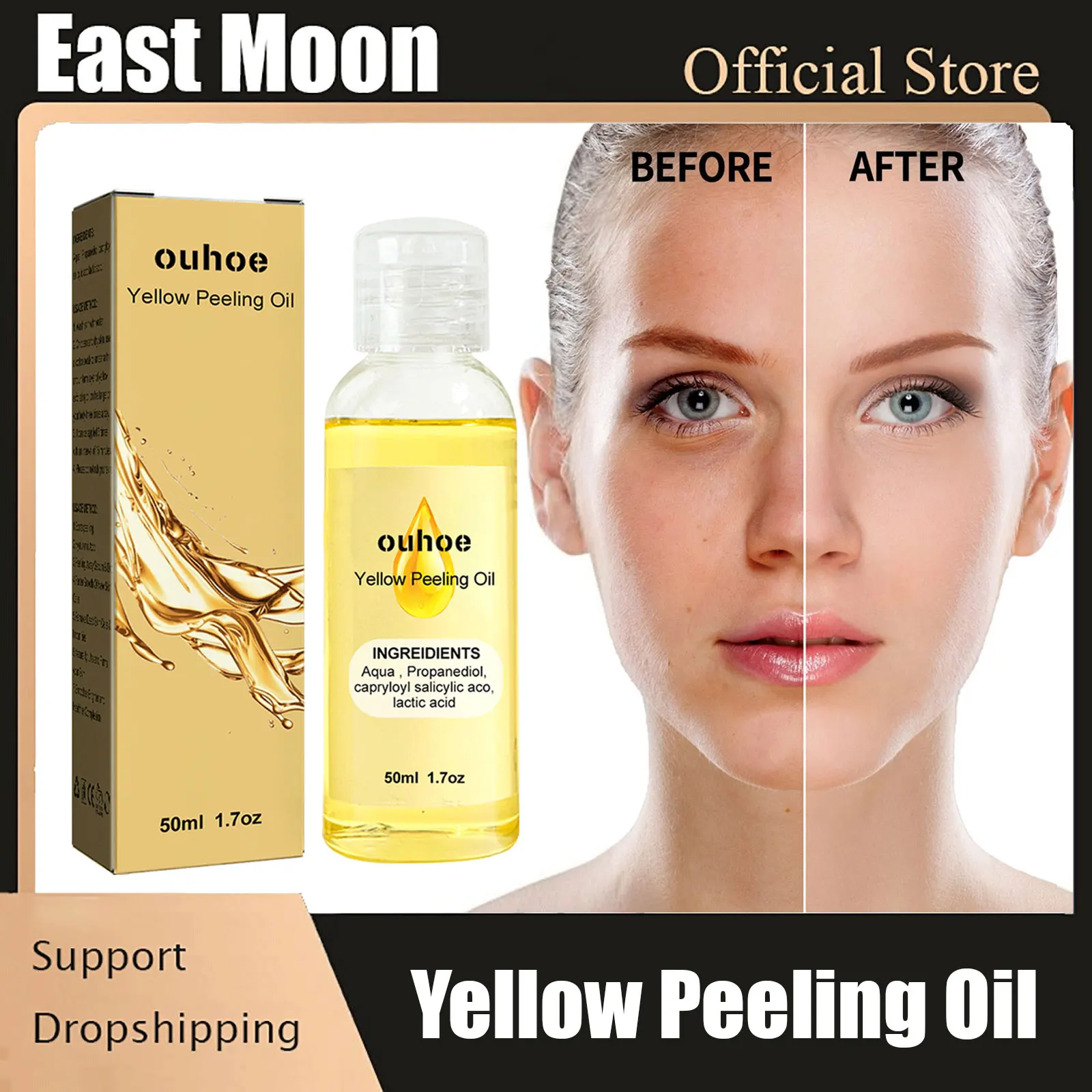 Exfoliating Yellow Peeling Oil Strong Brightening Lightening Elbows Knees Hands Melanin Whitening Skin Tone Beauty Skincare 50ml
Exfoliating Yellow Peeling Oil Strong Brightening Lightening Elbows Knees Hands Melanin Whitening Skin Tone Beauty Skincare 50ml