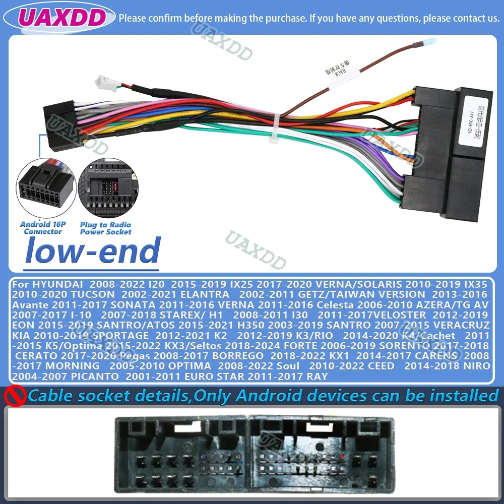 Для Hyundai ELANTRA VERNA SOLARIS SONATA TUCSON IX35 I20 AZERA SANTAFE IX45 I-30 ROHENS COUPE автомобильный адаптер жгута проводов Android
Для Hyundai ELANTRA VERNA SOLARIS SONATA TUCSON IX35 I20 AZERA SANTAFE IX45 I-30 ROHENS COUPE автомобильный адаптер жгута проводов Android