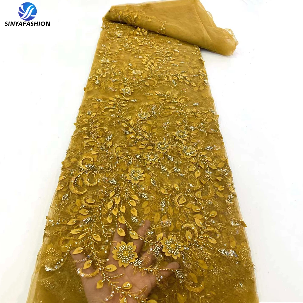 Sinya Sequence African French Tulle Mesh Embroidery Sequins Wedding Bridal Asoebi Dress Material Gold Luxury Beaded Lace Fabric
Sinya Sequence African French Tulle Mesh Embroidery Sequins Wedding Bridal Asoebi Dress Material Gold Luxury Beaded Lace Fabric