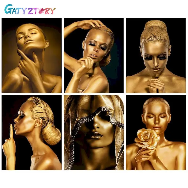 GATYZTORY DIY Coloring By Number Portrait On Canvas Home Decoration Painting By Number gold woman Kits For Adults Handpainted
GATYZTORY DIY Coloring By Number Portrait On Canvas Home Decoration Painting By Number gold woman Kits For Adults Handpainted