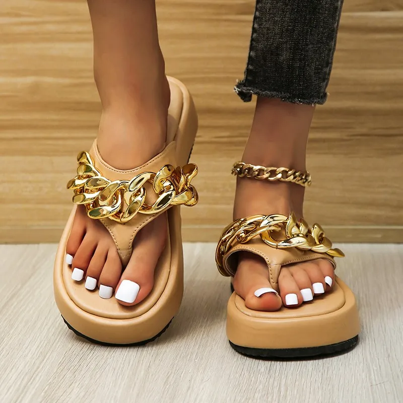 Chain Flip-flops Sandal Slippers Shoes Woman Flat Platform Sandals Casual Flat Slippers Slides 2022 New Women Summer Fashion
Chain Flip-flops Sandal Slippers Shoes Woman Flat Platform Sandals Casual Flat Slippers Slides 2022 New Women Summer Fashion