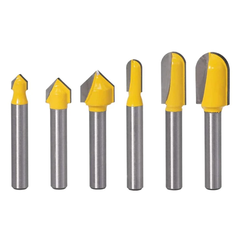 Big Deal 6Pcs 1/4Inch Shank Carbide 90 Degree V-Groove And Round Nose Groove Router Bit Set Lettering Engraving Cutter
Big Deal 6Pcs 1/4Inch Shank Carbide 90 Degree V-Groove And Round Nose Groove Router Bit Set Lettering Engraving Cutter