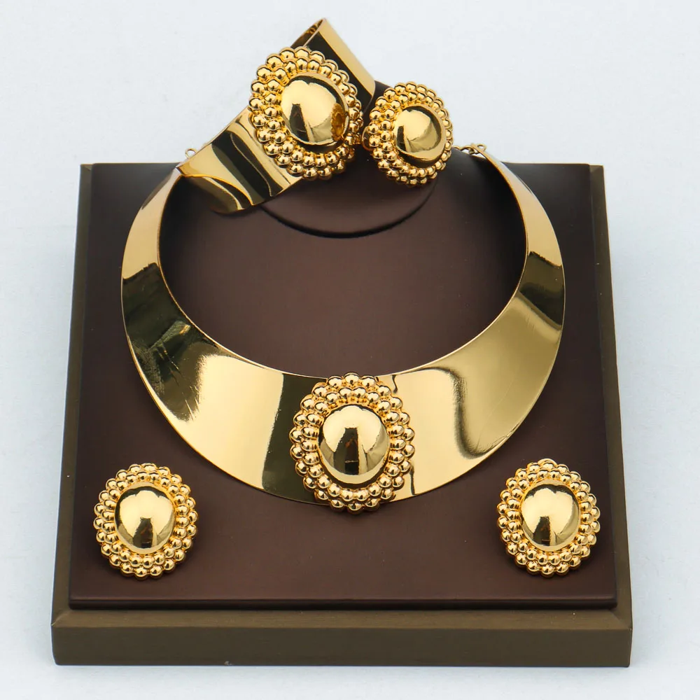 Nigerian Jewellery Set for Women Gold Color Big Necklace Beads Earrings Accessories Dubai Wedding Anniversary Jewelry Gifts
Nigerian Jewellery Set for Women Gold Color Big Necklace Beads Earrings Accessories Dubai Wedding Anniversary Jewelry Gifts