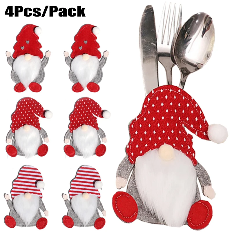 4pcs Gnome Christmas Cutlery Holder Knife Fork Pocket Bags Santa Claus Xmas Tableware Cover New Year Party Dinner Decoration
4pcs Gnome Christmas Cutlery Holder Knife Fork Pocket Bags Santa Claus Xmas Tableware Cover New Year Party Dinner Decoration