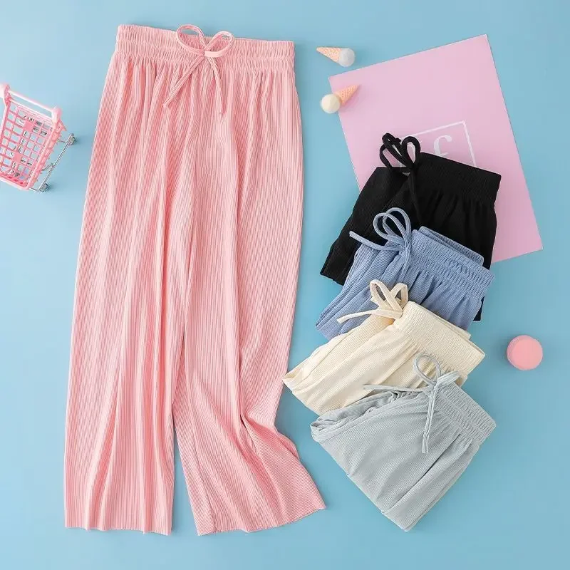 Children's Ice Silk Loose Wide Leg Pants Summer Girls Soft and Breathable Beam Feet Thin Ice Silk Bloomers Baby Casual Pants
Children's Ice Silk Loose Wide Leg Pants Summer Girls Soft and Breathable Beam Feet Thin Ice Silk Bloomers Baby Casual Pants