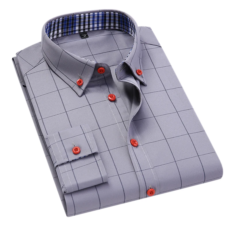 Spring Autumn Men Shirts Long Sleeve Plaid Shirt Casual Cotton Polyester Slim Fit Shirts for Mens Clothing Plus Size
Spring Autumn Men Shirts Long Sleeve Plaid Shirt Casual Cotton Polyester Slim Fit Shirts for Mens Clothing Plus Size