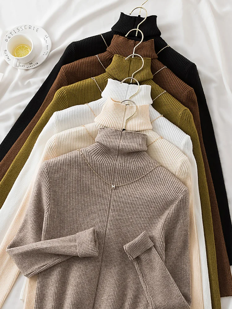 Hot Sale 2023 Autumn Winter Turtleneck Sweater Slim Fit Basic Pullovers Fashion Korean Knit Tops Bottoming Womens Sweater Stret
Hot Sale 2023 Autumn Winter Turtleneck Sweater Slim Fit Basic Pullovers Fashion Korean Knit Tops Bottoming Womens Sweater Stret