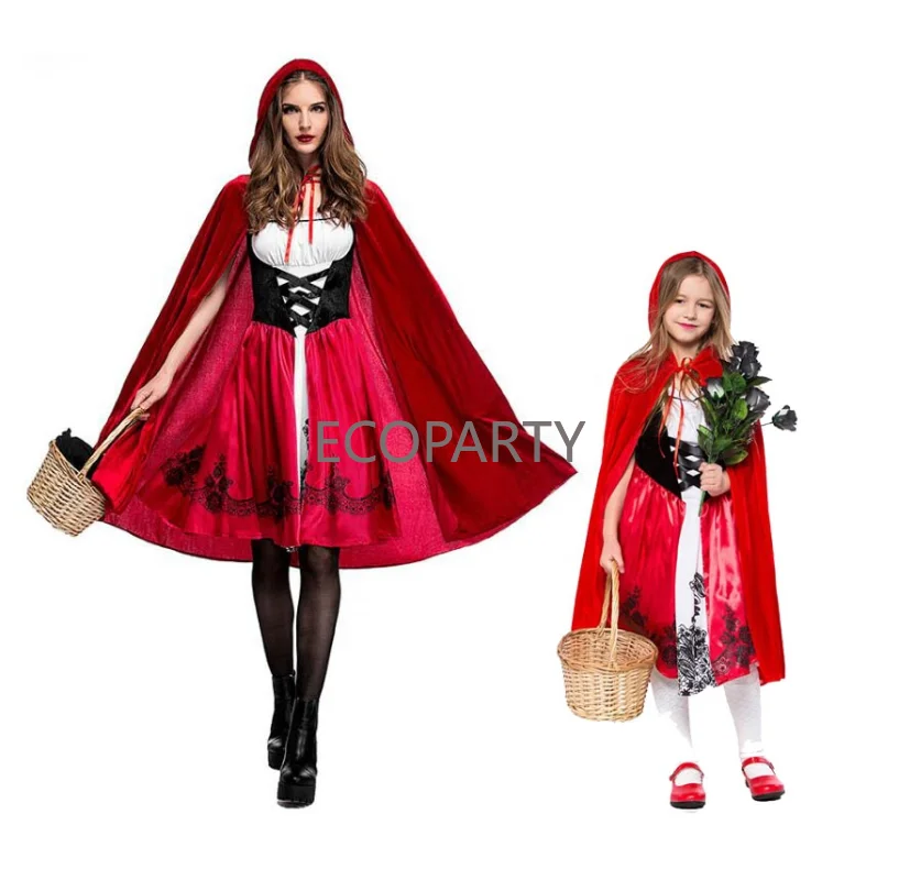 Little Red Riding Hood Adault for Children Cosplay Costume Halloween Wicca Cloak for Woman Carnival Family Party Queen Dress
Little Red Riding Hood Adault for Children Cosplay Costume Halloween Wicca Cloak for Woman Carnival Family Party Queen Dress