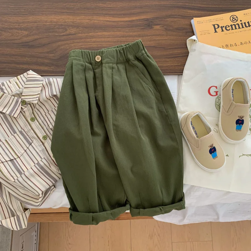 2023 Autumn Kids Pants Chidlren Army Green Loose Trousers Boys Girls Cotton Casual Pants
2023 Autumn Kids Pants Chidlren Army Green Loose Trousers Boys Girls Cotton Casual Pants