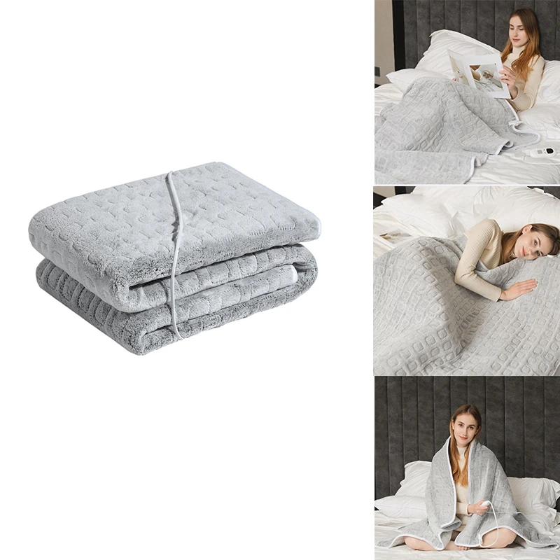 

Одеяло с подогревом Электрическое-мягкое Фланелевое электрическое одеяло с быстрым нагревом с 6 уровнями нагрева и 8 настройками времени