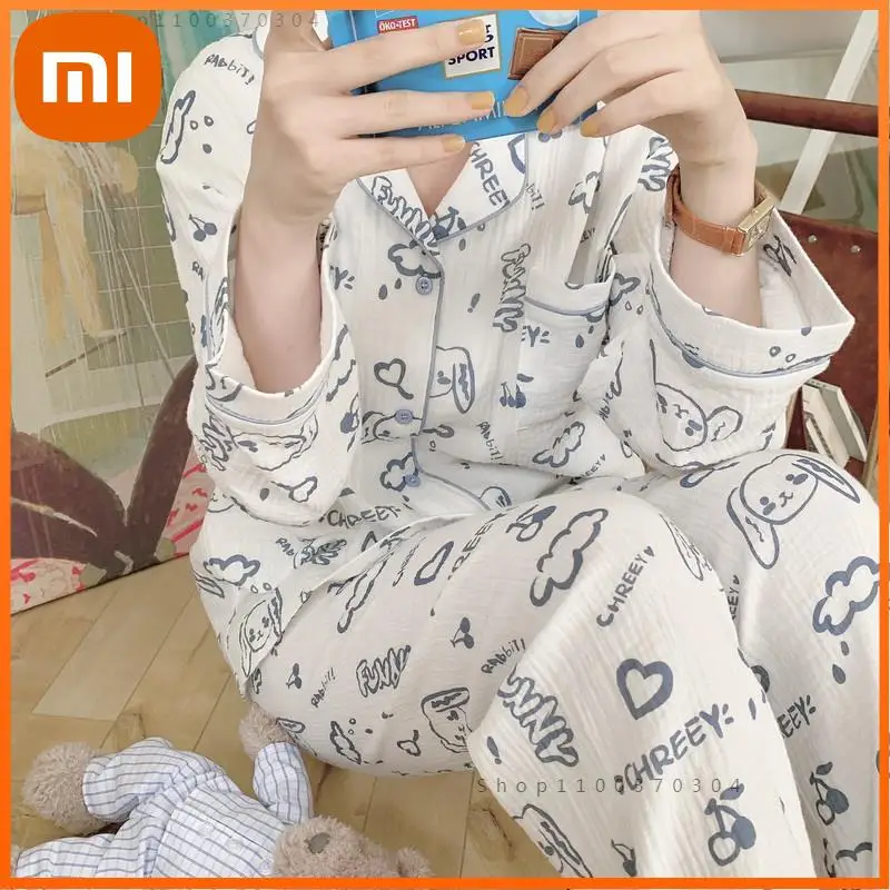 Xiaomi Cotton Women's Nightwear Kawaii Sleepwear Cartoon Print Pajamas 2 Piece Female Set Pijama Cute Pyjamas White Home Suit
Xiaomi Cotton Women's Nightwear Kawaii Sleepwear Cartoon Print Pajamas 2 Piece Female Set Pijama Cute Pyjamas White Home Suit