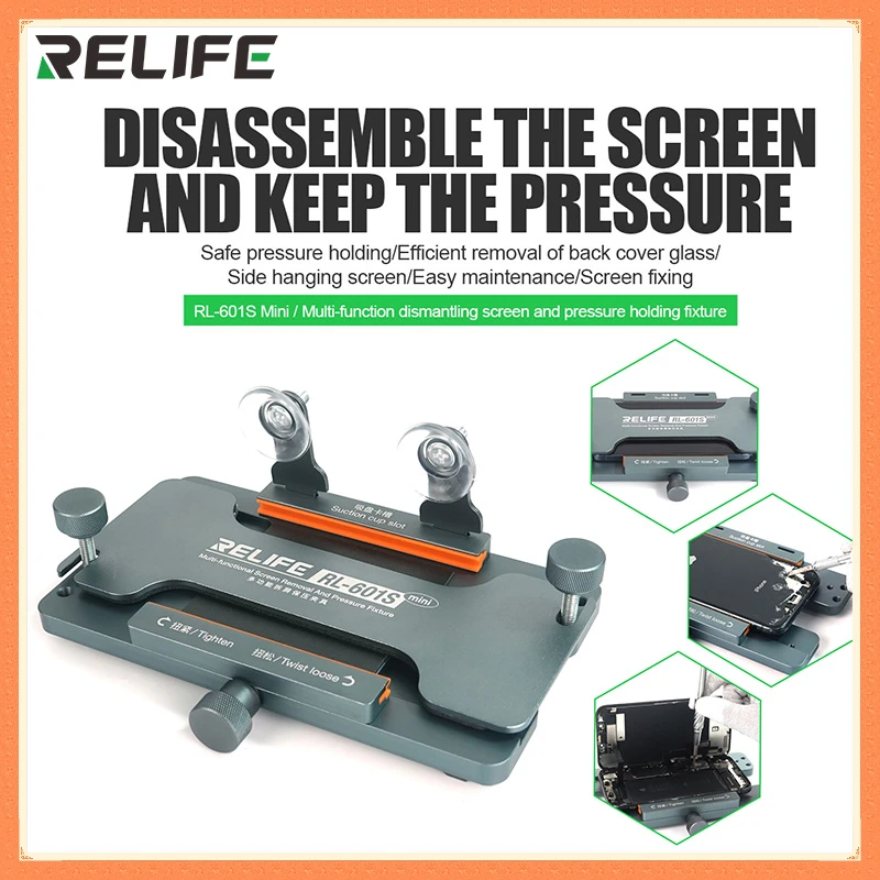 RELIFE RL-601S Mini 3 in 1 Multi-Function Dismantling Screen And Pressure Holding Fixture For Screen/Curved Screen Mobile Phone
RELIFE RL-601S Mini 3 in 1 Multi-Function Dismantling Screen And Pressure Holding Fixture For Screen/Curved Screen Mobile Phone