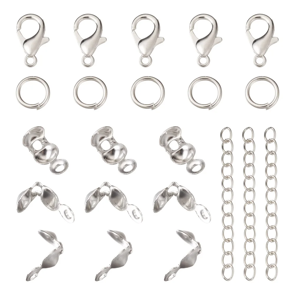 1 Set Jewelry Making Finding Kits Open Jump Rings Bead Tips End Chains Chain Extender Alloy Lobster Claw Clasps
1 Set Jewelry Making Finding Kits Open Jump Rings Bead Tips End Chains Chain Extender Alloy Lobster Claw Clasps