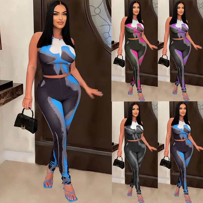 Sexy Ladies Summer Gradient T Shirts 2 Piece Set Long Pant Women Outfits Clothing Casual Crop Tops Two Piece Sets Slim Trousers
Sexy Ladies Summer Gradient T Shirts 2 Piece Set Long Pant Women Outfits Clothing Casual Crop Tops Two Piece Sets Slim Trousers