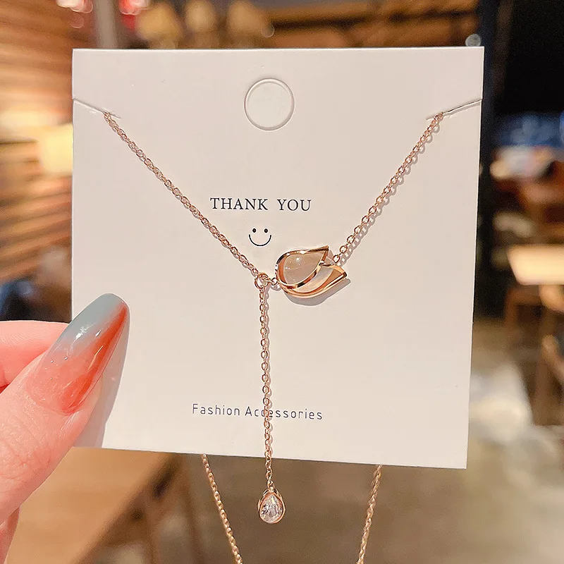 Wholesale INS Trendy Opal Rose Titanium Steel Necklace Female Korean Graceful And Fashionable Choker Chain Jewelry
Wholesale INS Trendy Opal Rose Titanium Steel Necklace Female Korean Graceful And Fashionable Choker Chain Jewelry