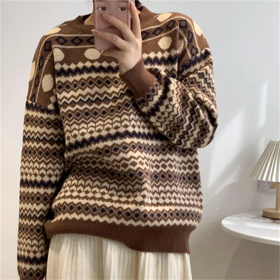 Grandpa Winter Sweater Pullover Knit Jumpers Loose Striped Pull Jumpers Casual Top Vintage Sweater jerseys mujer invierno
Grandpa Winter Sweater Pullover Knit Jumpers Loose Striped Pull Jumpers Casual Top Vintage Sweater jerseys mujer invierno