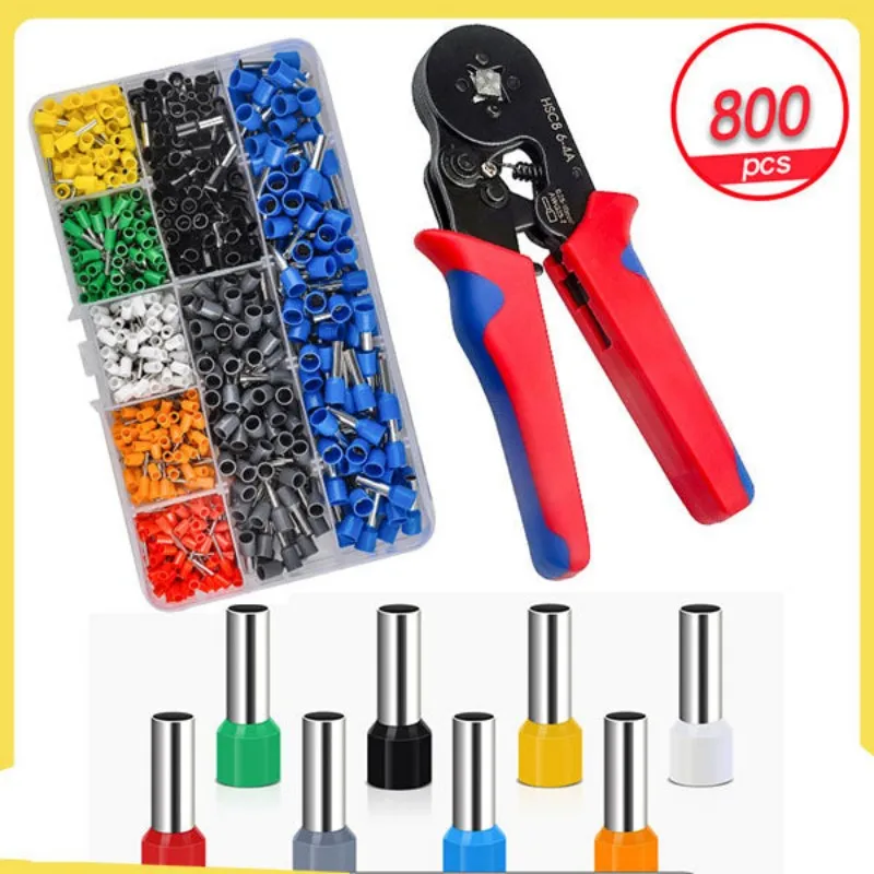 Tube Terminal Crimping Tools Ferrule Crimping Pliers HSC8 6-4 0.25-10mm² 23-7AWG 6-6 0.25-6mm² Electrician Clamp Sets Wire Tips
Tube Terminal Crimping Tools Ferrule Crimping Pliers HSC8 6-4 0.25-10mm² 23-7AWG 6-6 0.25-6mm² Electrician Clamp Sets Wire Tips