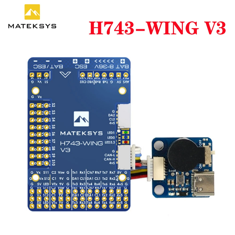 MATEK H743-WING V3 ArduPilot INAV 3-8S H743 Flight Controller 30.5X30.5mm for RC Airplane Multirotor Fixed-Wing FPV Drone parts
MATEK H743-WING V3 ArduPilot INAV 3-8S H743 Flight Controller 30.5X30.5mm for RC Airplane Multirotor Fixed-Wing FPV Drone parts