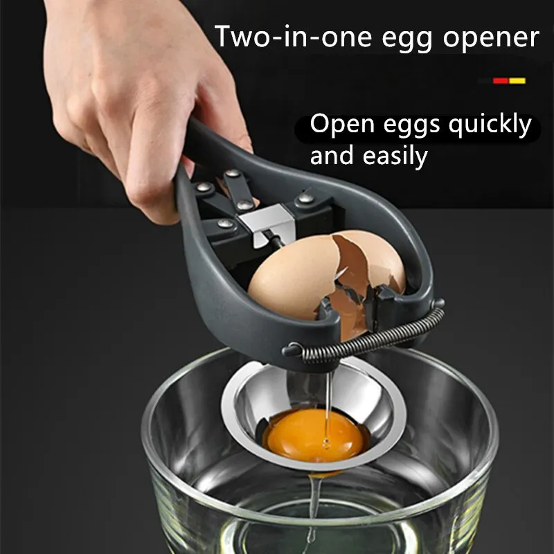 

2 в 1 ручной нож для яиц из нержавеющей стали с разделителем яичного желтка и белого яичного Отверстия Резак для яичного отверстия инструмен...