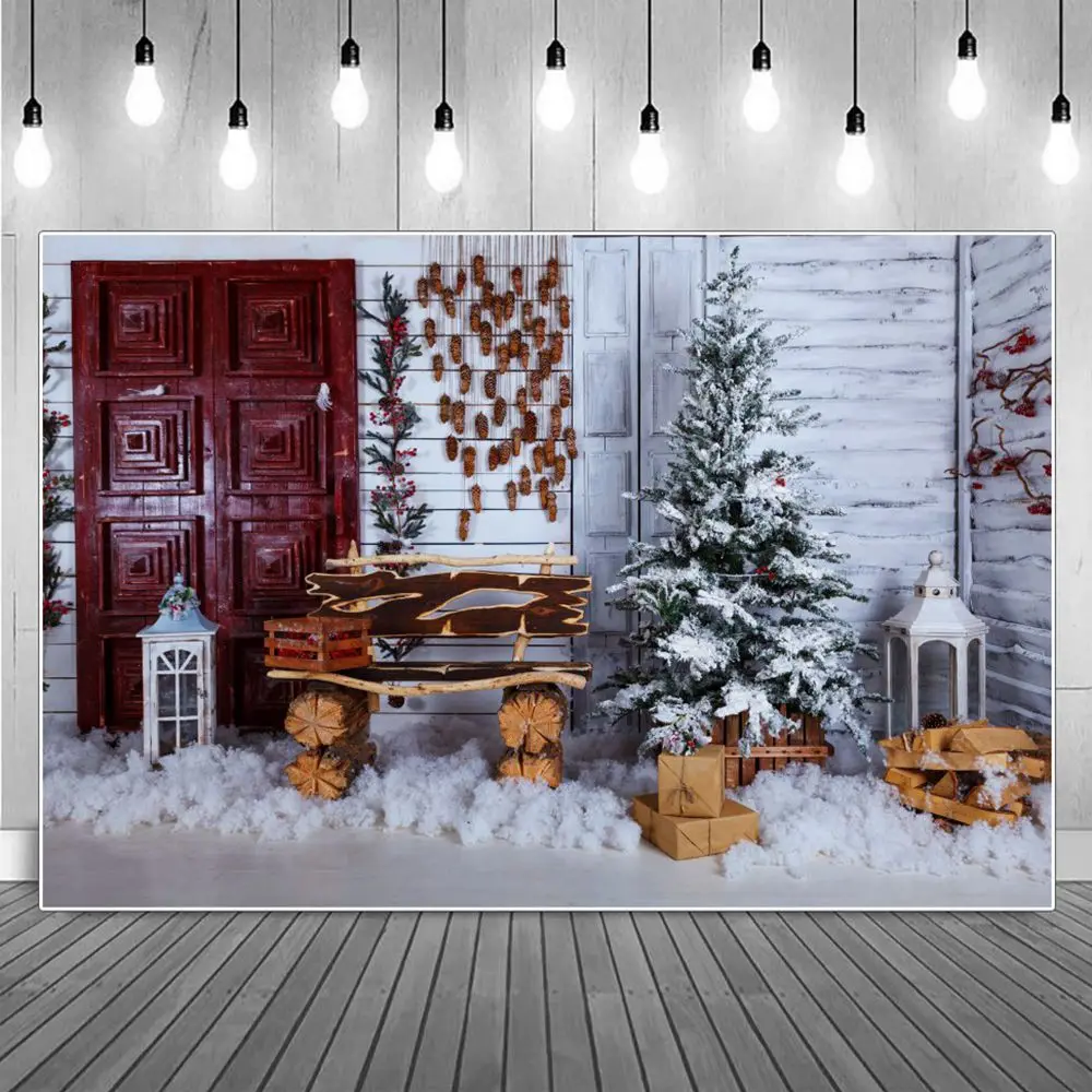 Wooden Christmas Front Door Sausag Bench Photography Backdrop Sign Snow Tree Lights Tree Gifts Lamps Board Home Photo Background
Wooden Christmas Front Door Sausag Bench Photography Backdrop Sign Snow Tree Lights Tree Gifts Lamps Board Home Photo Background