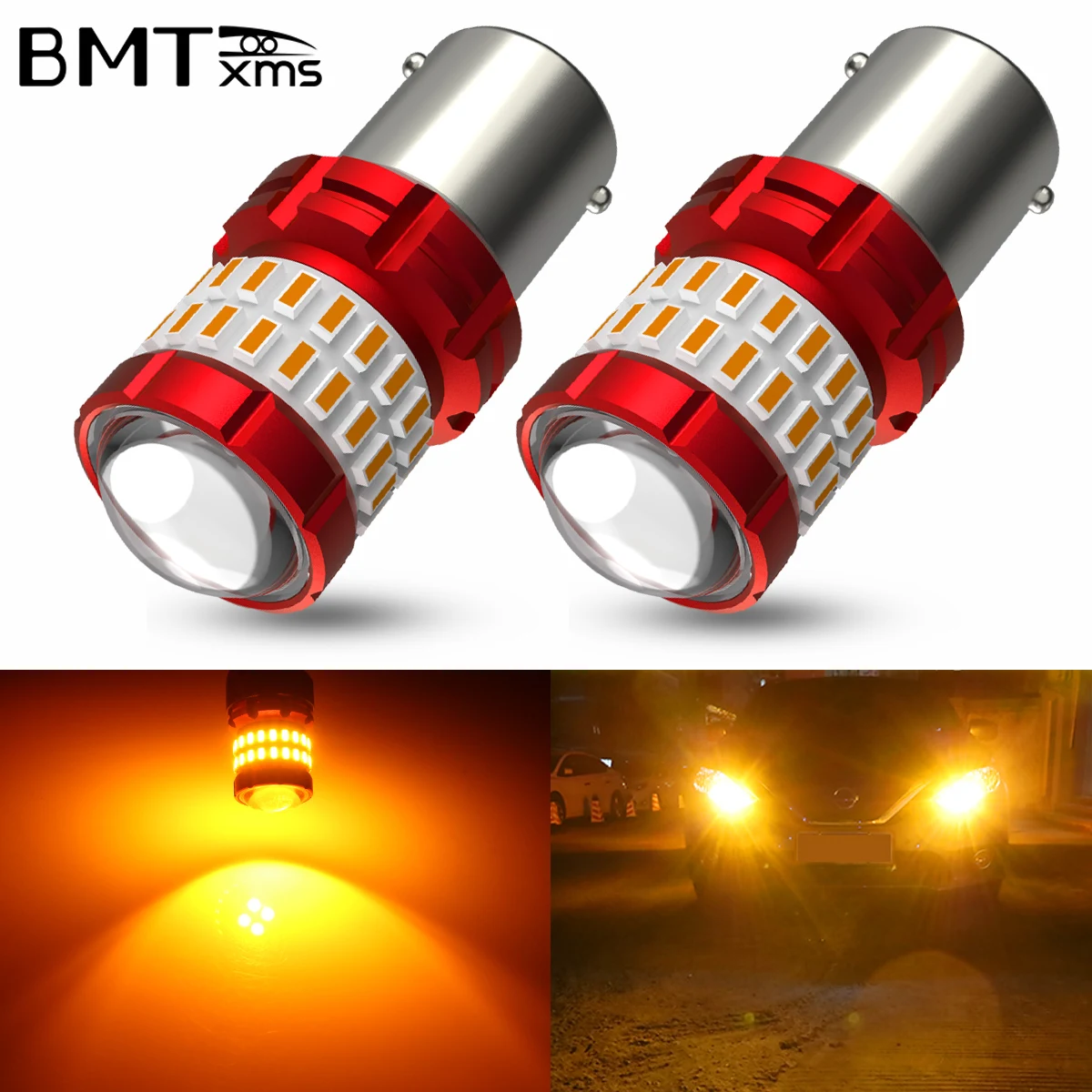 

BMTxms 2Pcs Canbus 1156 BA15S P21W LED Bulb Backup Reverse Light Daytime Running Lights Brake Turn Signal Lamp No Error