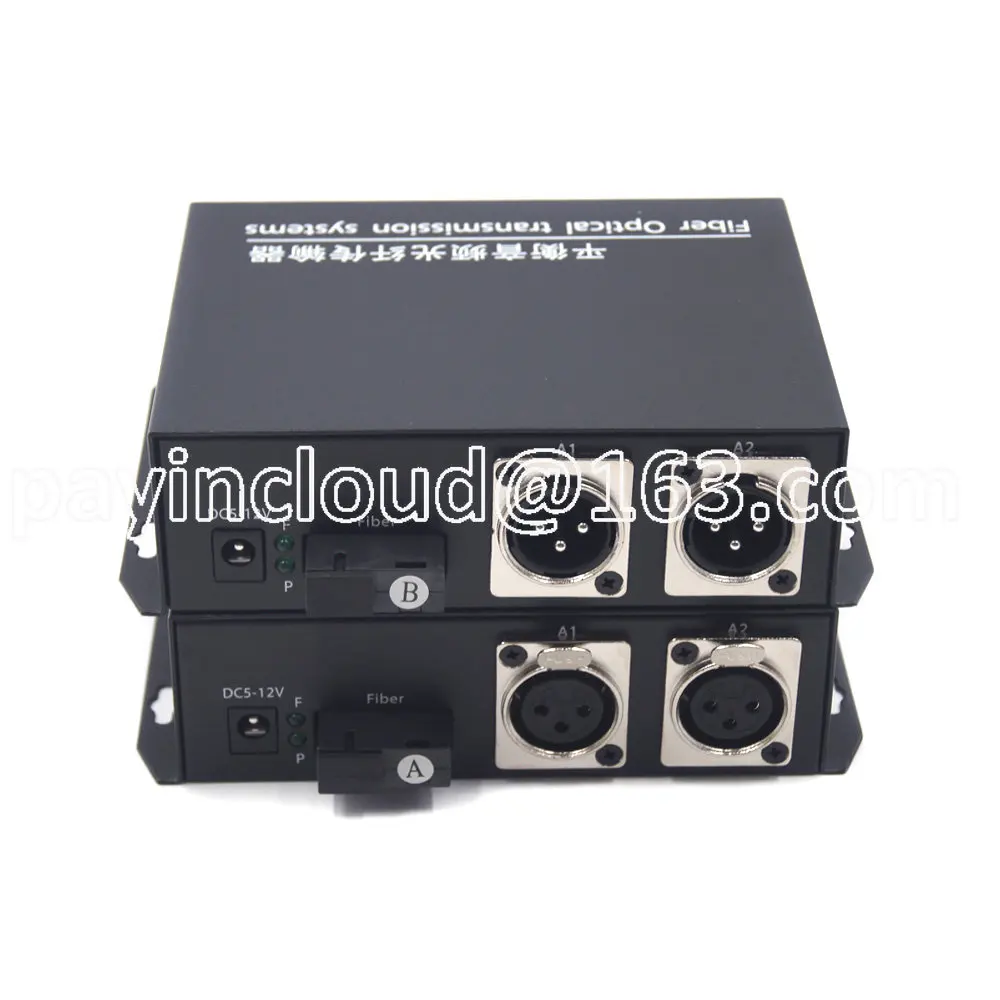 

2-канальный сбалансированный аудио волоконно-оптический медиа конвертер удлинитель, XLR сбалансированный аудио через оптический волоконный передатчик и приемник