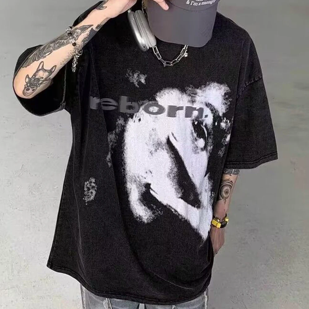 Hiphop Street Pure Washed Short-sleeved T-shirt Summer Cotton American Abstract Graffiti Casual Short-sleeved Top Men's Clothing
Hiphop Street Pure Washed Short-sleeved T-shirt Summer Cotton American Abstract Graffiti Casual Short-sleeved Top Men's Clothing