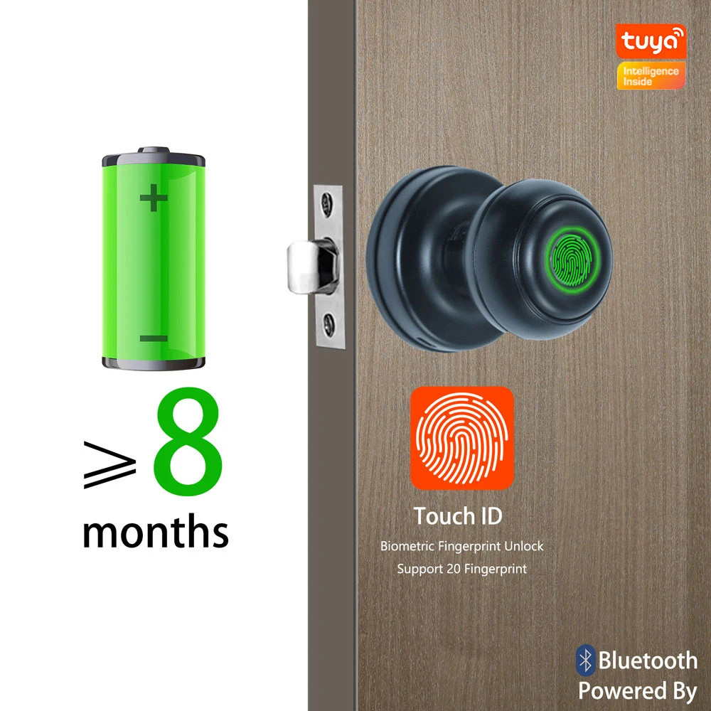 Tuya Bluetooth Fingerprint Door Lock Biometric Door Lock Keyless Entry Door Lock Smart Door Handle For Bedroom Office Hotel
Tuya Bluetooth Fingerprint Door Lock Biometric Door Lock Keyless Entry Door Lock Smart Door Handle For Bedroom Office Hotel