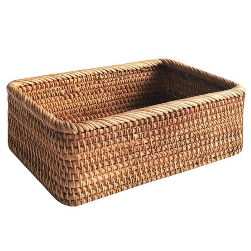 3X Hand-Woven Rectangular Rattan Wicker Basket Fruit Tea Snack Bread Picnic Cosmetic Box Kitchen Household Tools-S
3X Hand-Woven Rectangular Rattan Wicker Basket Fruit Tea Snack Bread Picnic Cosmetic Box Kitchen Household Tools-S