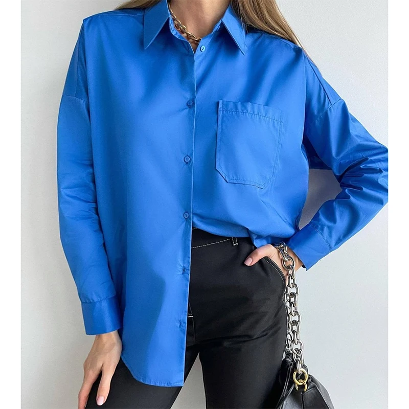 Блузка женская хлопковая оверсайз, с длинным рукавом, на пуговицах
Блузка женская хлопковая оверсайз, с длинным рукавом, на пуговицах