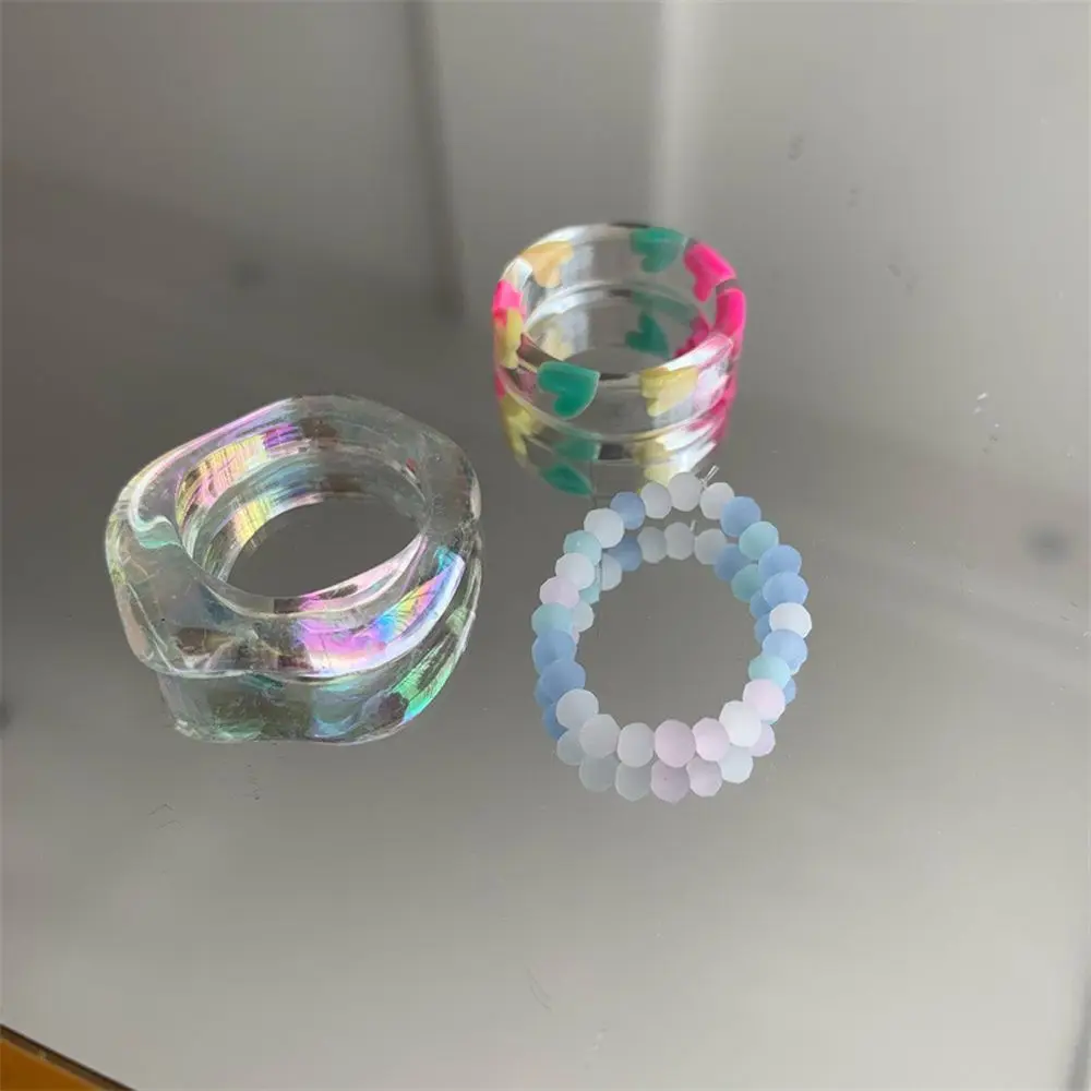 Hand-Beaded Ring Personality Simple Peach Heart Pattern Resin Ring Three-Piece Temperament Girl Heart Ring Girl Accessories
Hand-Beaded Ring Personality Simple Peach Heart Pattern Resin Ring Three-Piece Temperament Girl Heart Ring Girl Accessories