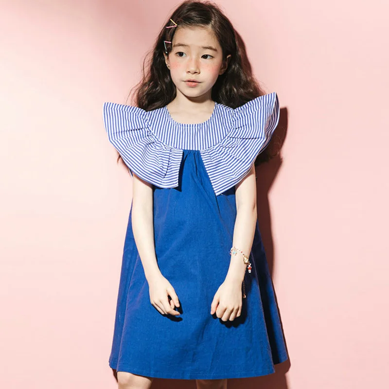 Baby Girls 2022 Summer New Fashion Ruffle Shoulder Strap Sleeveless Dress Children Clothing Casual Striped Princess Dress Q15 
Baby Girls 2022 Summer New Fashion Ruffle Shoulder Strap Sleeveless Dress Children Clothing Casual Striped Princess Dress Q15