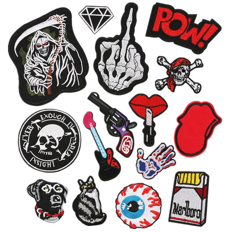 1 Pc Skull Ghost Iron on Patches Middle Finger Embroidered Applique Sew On Patch for Clothes Dress Pants Sewing DIY
1 Pc Skull Ghost Iron on Patches Middle Finger Embroidered Applique Sew On Patch for Clothes Dress Pants Sewing DIY